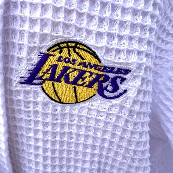 Lakers - Robe - White Waffle Weave - Like New - OS - Unisex - Picture 4 of 11